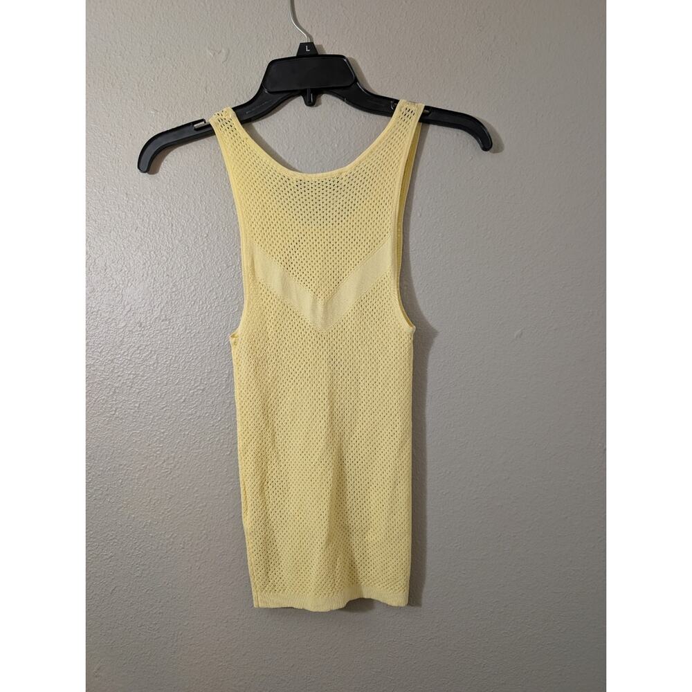 Zara Light Yellow Mesh Tank Top - Picture 5 of 5